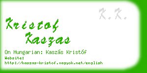 kristof kaszas business card